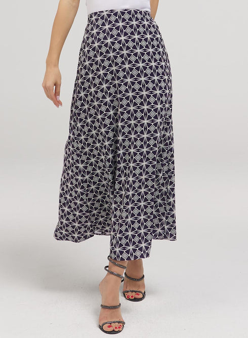 Printed Satin Skirt